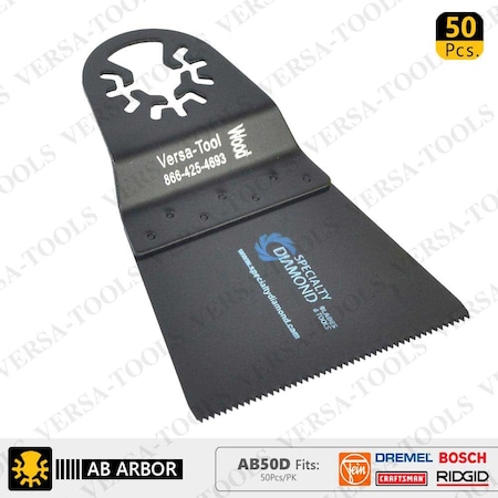 Versa Tool 65mm HCS Wood Cutting Multi-Tool Saw Blades, PK 50 AB50D